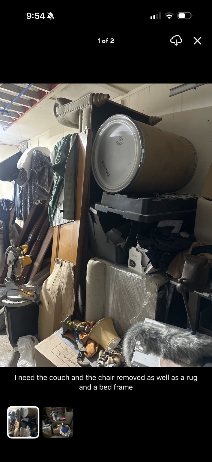 Furniture and household items ready for junk removal